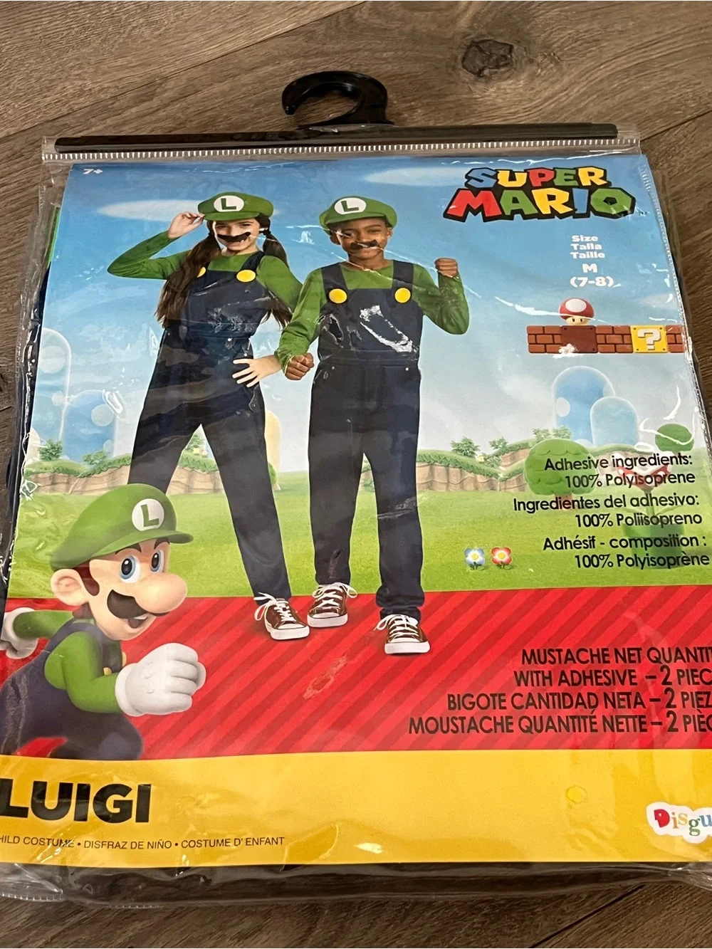 Super Mario Luigi Child Costume Size 7-8 New